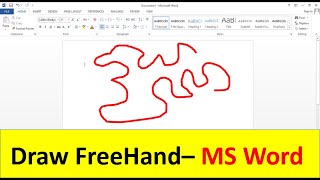 Draw Freehand In Word Youtube