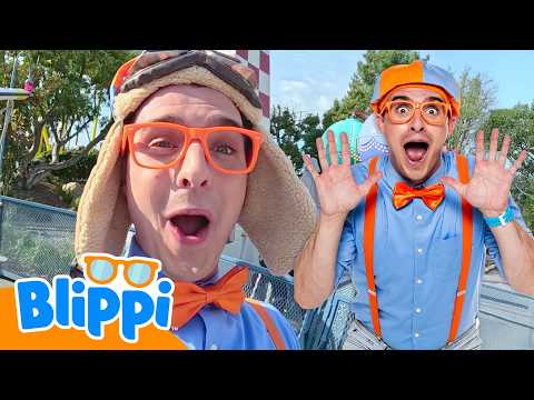 Blippi Explores Ride-On Vehicles! 🚗| Fun Amusement Park Rides & Trains for Kids | Let's Get Moving
