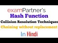 Collision handling techniques | Chaining without replacement | Hashing | Advanced data structures