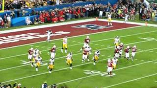 Steelers interception for record 100 yd TD return Super Bowl 43 XLIII Tampa James Harrison