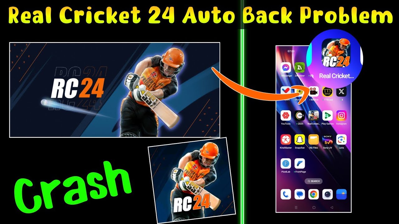 Real Cricket 24 Auto Back Problem | Real Cricket 24 Crash Problem | Rc24 Auto back problem fix