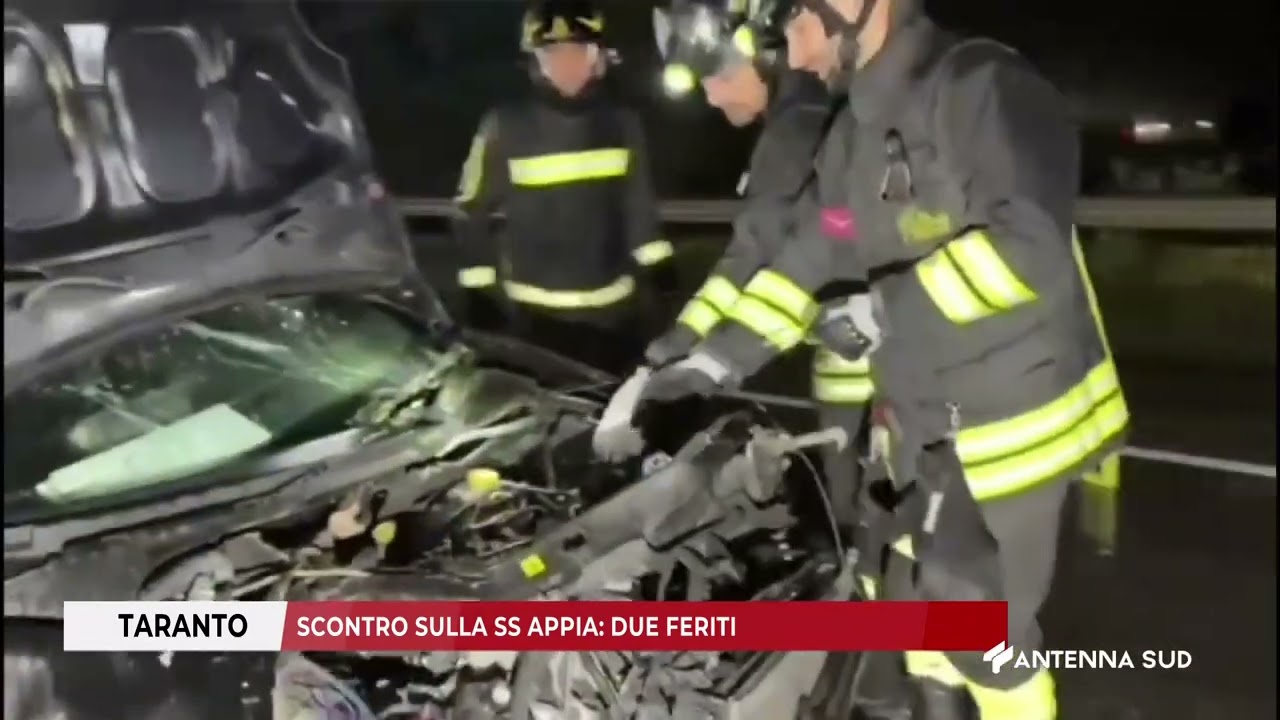 24 DICEMBRE 2025   TARANTO   SCONTRO SULLA SS APPIA DUE FERITI