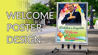 How to make Welcome Poster Design in coreldraw | Cdr download screenshot 5
