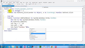 How to Create Dynamic Controls in VB NET 2012