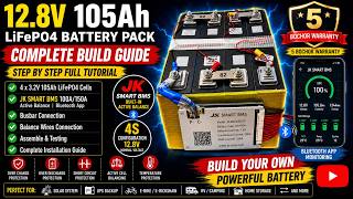 LiFePO4 12.8V 105Ah Battery Pack Build | JK Smart BMS | Step By Step Full Tutorial (Bangla)