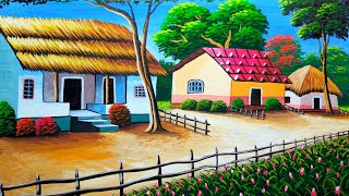 Hometown | A simple village nature drawing painting