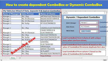 Fully Dynamic List in ComboBox Excel VBA || Dependant ComboBox VBA || ComboBox in userform