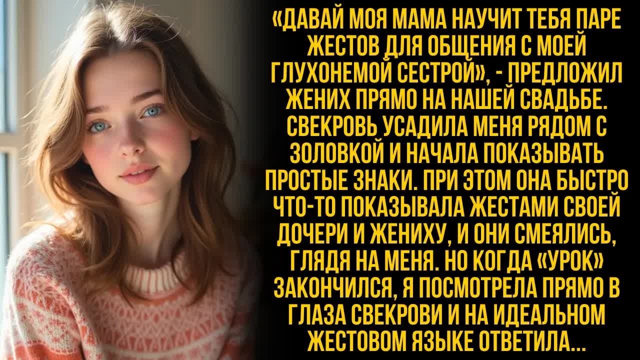 ＂Давай мама научит тебя языку жестов для моей глухой сестры＂ предложил муж прямо на нашей свадьбе…