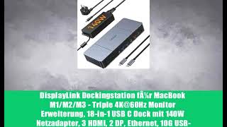 DisplayLink Dockingstation fÃ¼r MacBook M1/M2/M3 - Triple 4K@60Hz Monitor Erweiterung, 18-in-1
