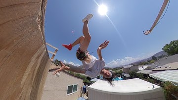 Crazy cool VAMPIRE trick on the trampoline is a win!