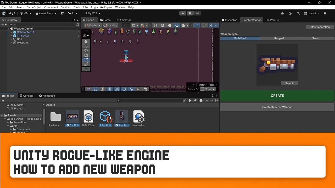 Top Down - Rogue-like Engine Tutorial | How add new weapon - YouTube