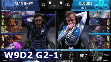 Team EnVyUs vs Cloud 9 | Game 1 S7 NA LCS Summer 2017 Week 9 Day 2 | NV vs C9 G1 W9D2
