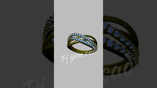 Stylish Intertwined Band Ring with Blue Stones | CAD Design Tutorial/Showcase #cadcam