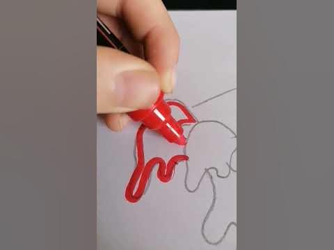 Drawing hello kitty with posca markers #art - YouTube