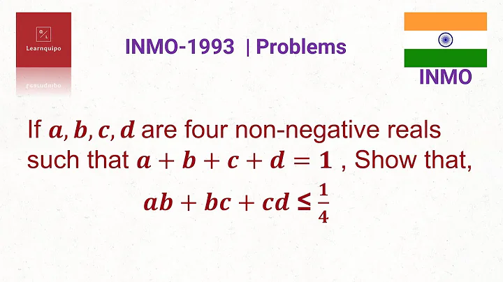 Mathematical Olympiad Questions | INMO 1993 | Algebra | PRMO | RMO | IMO | AM and GM Inequalities