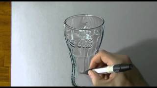 How cara Drawing Time Lapse   Coca Cola Green Glass   hyperrealistic