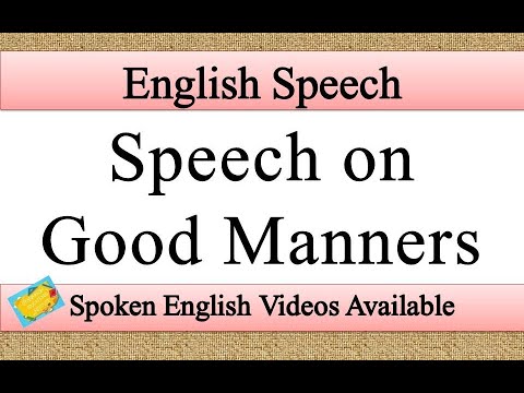 good manners speech in english