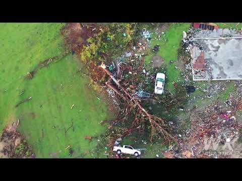 Bassfield, Ms Tornado damage aerail drone, Violent damage 4/12/2020