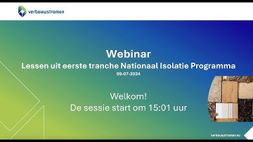 Webinar: Geleerde Lessen NIP Tranch 1
