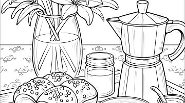 Espresso Coffee Chocolate Chip Bread Buns Zen Color by Number Online #coloringbook #italianstyle