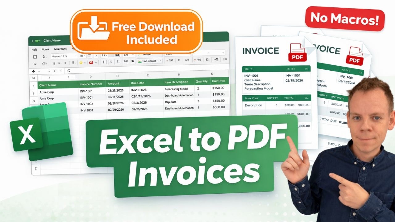 Excel to PDF Invoices with Python – No Macros Needed! - YouTube