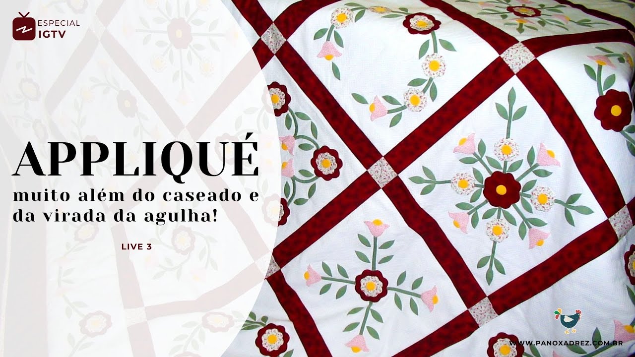 INSCRIÇÃO] Appliqué como Profissional! Curso de Appliqué do zero ao avançado  com a Tia Lili (MÓDULO 1) - Pano Xadrez by Tia Lili Patchwork - Compre  tecidos e acessórios para Patchwork, Quilting