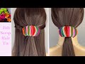 Lovely hair tie made from felt scrap  how to make a scrunchy  scrunchies de flores  hair clips
