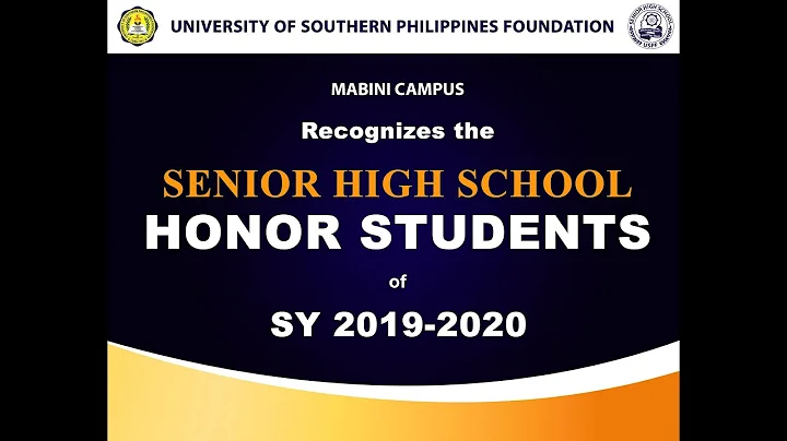USPF Senior High School Mabini Honors SY 2019-2020