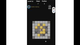 Classic Sokoban Level 22. Walkthrough Gameplay 