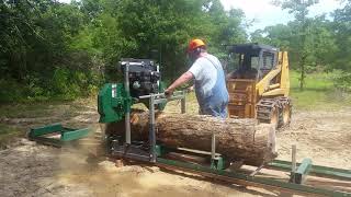 Cutting my first log!