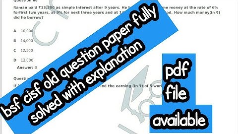 BSF CISF old question paper | fully solved with explanation | especially for BSF CISF