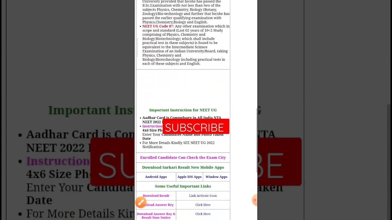 NTA NEET UG 2022 Entrance Exam Result