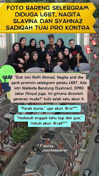 Foto Bareng Selebgram Diduga L6BT, Nagita Slavina dan Syahnaz Sadiqah Tuai Pro Kontra #shortvideo