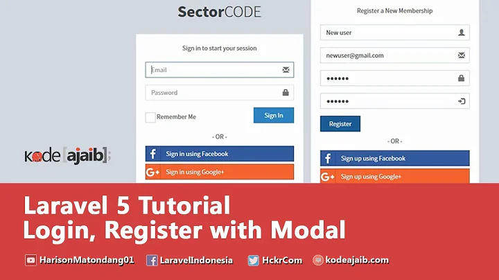 LARAVEL 5.5 Create Login & Registration Form with Modal Popup in Laravel 5