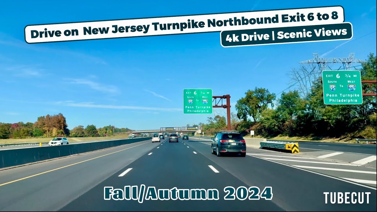 Drive on New Jersey Turnpike Northbound exit 6 to 8 YouTube