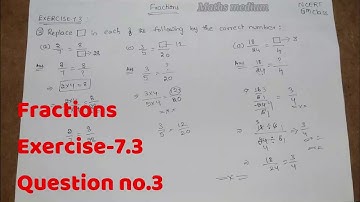 Exercise-7.3 Question no.3-Fractions-6th class /ncert