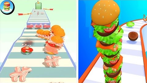 Hamburger Stack 3d/Noob vs Pro Vs HACKER SUPER SATISFYING Burger Run All Levels