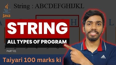 String Important Questions class 10 icse Computer Class 10 ICSE ISC Java Programming