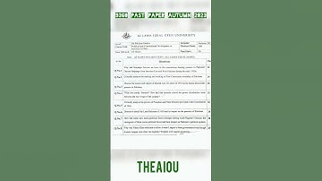 Political and Constitutional Development in Pakistan-I (9360) Past papers #9360 #aiou #aiouexams2025