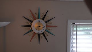 A Retro Mid-Century Modern Atomic Age Starburst Wall Clock From TEMU