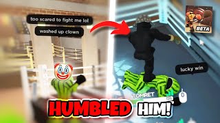 TOXIC HATER HUMBLED IN 1v1 | BOXING BETA (ROBLOX)