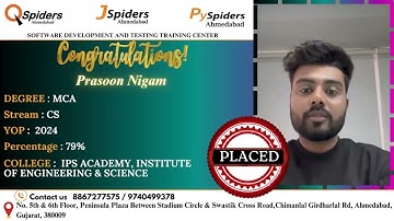 Placement Journey of MCA graduated as Software Engineer QSpiders | Ahmedabad
