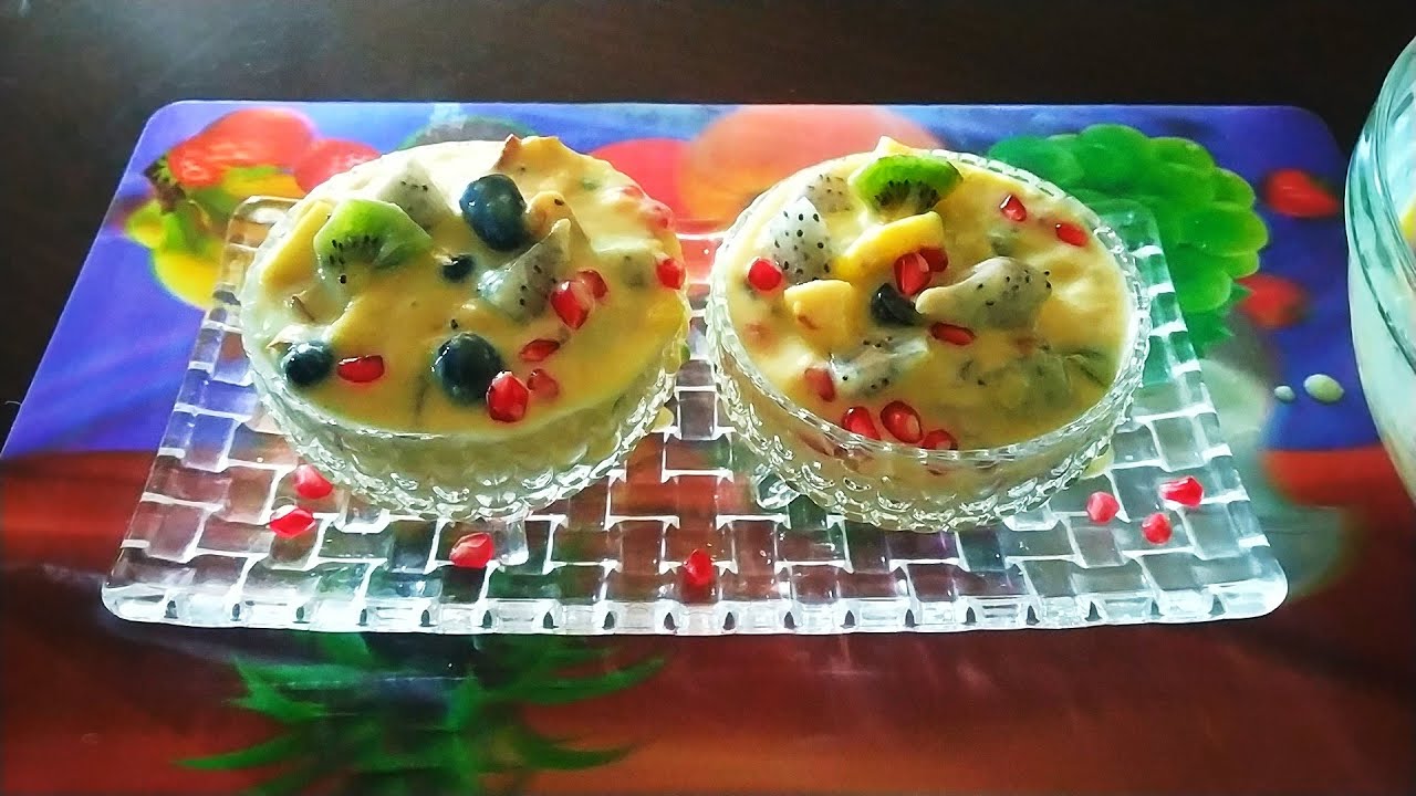 Easy 5 min Fruit Custard फ्रुट कस्टर्ड How To Make Fruit Custard At