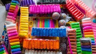 100+ Rainbow Clay Unboxing 🌈 ASMR Satisfying Colorful Clay Collection | Relaxing Clay ASMR