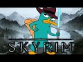 Perry the platypus disturbs the denizens of skyrim