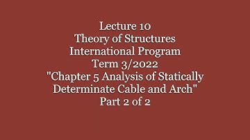 10 Theory of Structures Int Prog Chapter 5 Analysis of Statically Determinate Cable and Arch Part 2