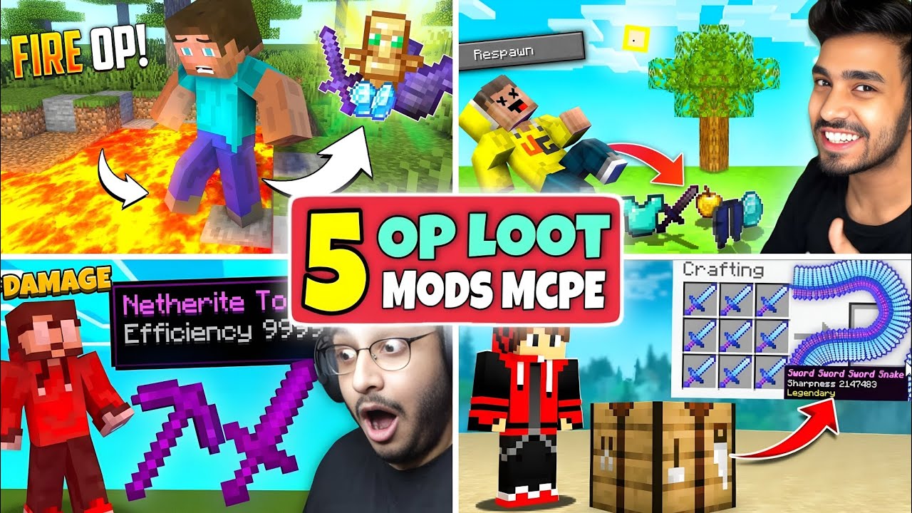 Top 5 Best Op Item Mod 🔥 For MCPE (Don't Miss 😘) - YouTube