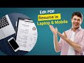 How to Edit PDF Resume in Laptop & Mobile - Edit CV in PDF | Quick & Easy Guide