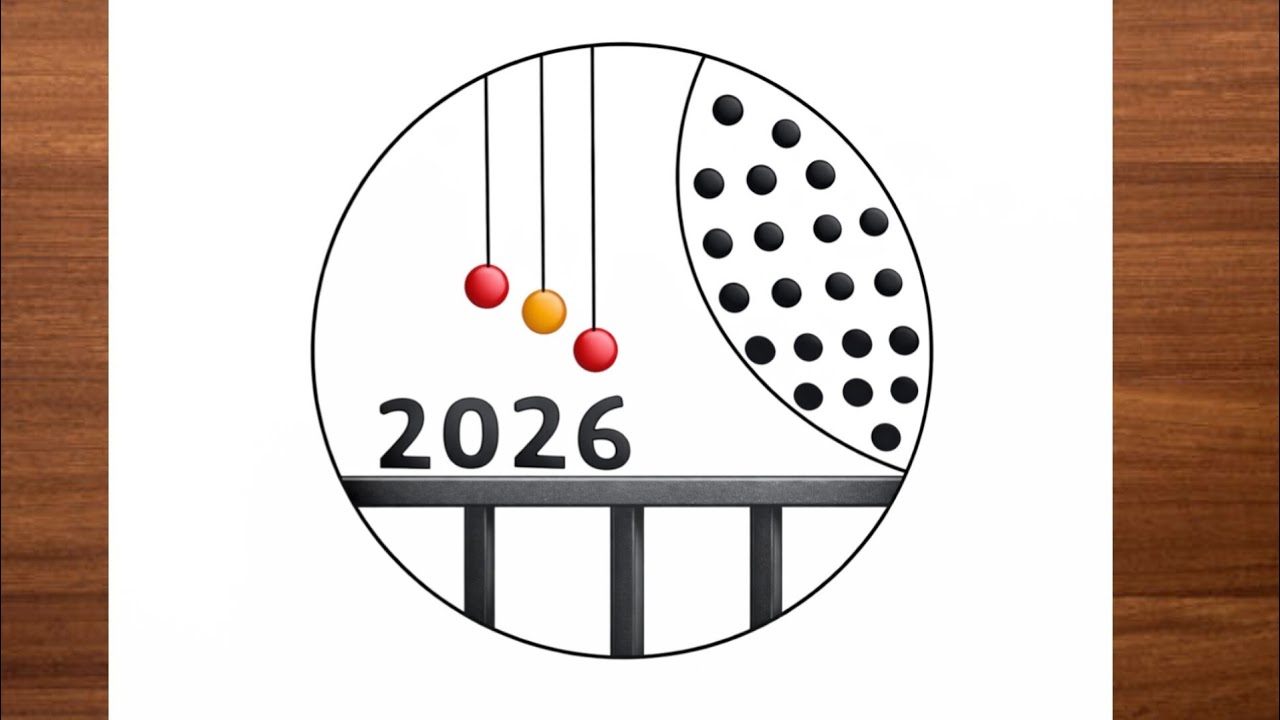 Welcome New Year 2026 Pencil DrawingEasy Charcol Scenery Drawing Biginner...