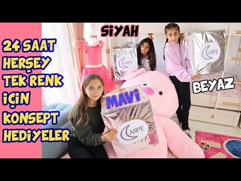 24 SAAT BOYUNCA TEK RENK VİDEOSU İÇİN KONSEPT HEDİYELER ALDIK | CARPE - Eğlenceli Çocuk Videosu BF